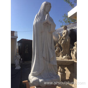 Large Size White Marble Religious Virgin Mary Sculpture